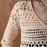40578_2-Cárdigan de algodón de crochet Yerse para mujer