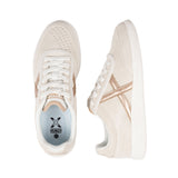 Munich – Rumba Wmn 25 4078025 – Sneakers de ante en color crema con detalles en oro rosa - Mujer