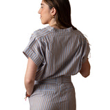 Yerse - 40858_251 Camisa azul de algodón - Mujer