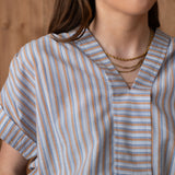 Yerse - 40858_251 Camisa azul de algodón - Mujer