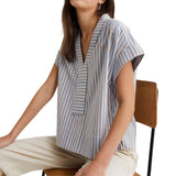 Yerse - 40858_251 Camisa azul de algodón - Mujer