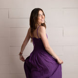 40860_75-Vestido drapeado con tirantes de largo midi Yerse