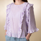 40866_273-Camisa de rayas de manga corta Yerse para mujer