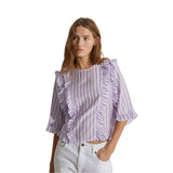40866_273-Camisa de rayas de manga corta Yerse para mujer
