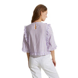 40866_273-Camisa de rayas de manga corta Yerse para mujer