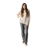 Pantalón recto gris de piqué Yerse para mujer - Comodidad y estilo Konestilochic