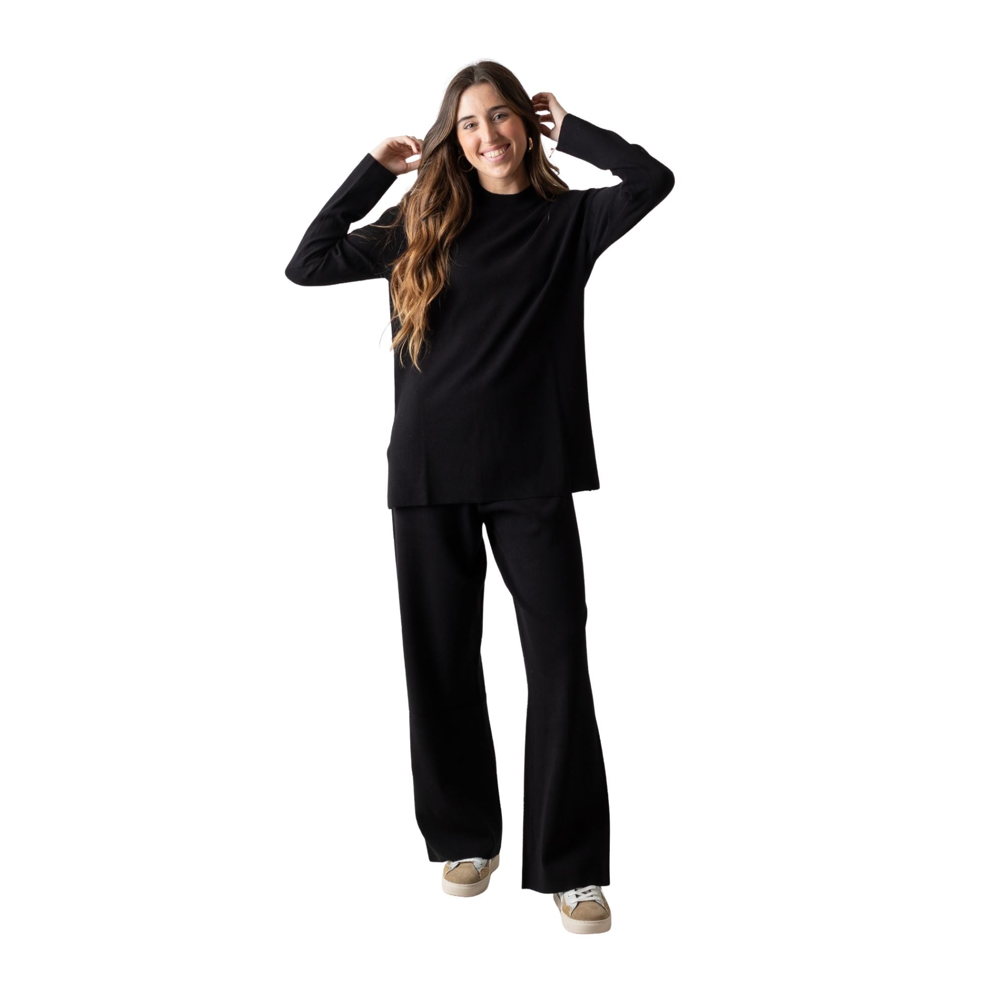 Pantalones negros de punto Yerse para mujer - Comodidad y estilo Konestilochic