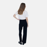 Yerse - 41506_037 - Pantalones fluidos negros de punto con cintura elástica - Mujer