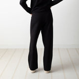 Yerse - 41506_037 - Pantalones fluidos negros de punto con cintura elástica - Mujer