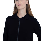 Yerse - 41507_037 - Cárdigan negro de punto con cremallera - Mujer