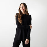 Yerse - 41575_037 - Jersey negro ancho de punto - Mujer