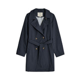 Yerse - 41624_055 - Gabardina impermeable midi azul oscuro - Mujer