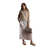 Yerse - 41829_007 - Falda midi satinada con cintura elástica y bolsillos - Mujer