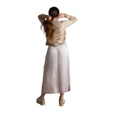 Yerse - 41829_007 - Falda midi satinada con cintura elástica y bolsillos - Mujer
