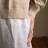 Yerse - 41829_007 - Falda midi satinada con cintura elástica y bolsillos - Mujer