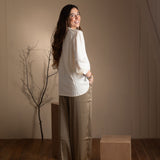 Yerse - 41831_002 - Camisa fluida de cuello mao 100% viscosa - Mujer
