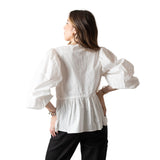 Yerse - 41839_001 - Camisa de manga larga abullonada 100% algodón orgánico - Mujer