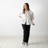 Yerse - 41839_001 - Camisa de manga larga abullonada 100% algodón orgánico - Mujer