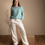 Yerse - 41851_002 – Pantalón vaquero ancho wide leg 100% algodón orgánico- Mujer