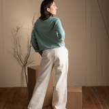 Yerse - 41851_002 – Pantalón vaquero ancho wide leg 100% algodón orgánico- Mujer