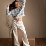 Yerse - 41851_002 – Pantalón vaquero ancho wide leg 100% algodón orgánico- Mujer