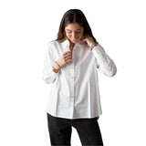 Yerse - 41879_001 - Camisa de manga larga 100% algodón orgánico con bajo asimétrico - Mujer