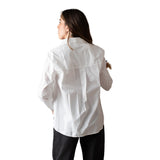 Yerse - 41879_001 - Camisa de manga larga 100% algodón orgánico con bajo asimétrico - Mujer