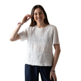 Yerse - 42036_001 - Camiseta de manga corta con fruncidos delanteros y bajos en voile - Mujer