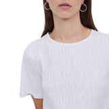 Yerse - 42036_001 - Camiseta de manga corta con fruncidos delanteros y bajos en voile - Mujer