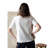 Yerse - 42036_001 - Camiseta de manga corta con fruncidos delanteros y bajos en voile - Mujer