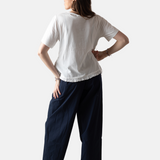 Yerse - 42036_001 - Camiseta de manga corta con fruncidos delanteros y bajos en voile - Mujer