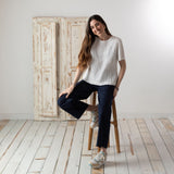 Yerse - 42036_001 - Camiseta de manga corta con fruncidos delanteros y bajos en voile - Mujer