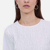 Yerse - 42036_001 - Camiseta de manga corta con fruncidos delanteros y bajos en voile - Mujer