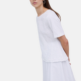 Yerse - 42036_001 - Camiseta de manga corta con fruncidos delanteros y bajos en voile - Mujer