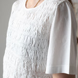 Yerse - 42036_001 - Camiseta de manga corta con fruncidos delanteros y bajos en voile - Mujer