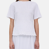 Yerse - 42036_001 - Camiseta de manga corta con fruncidos delanteros y bajos en voile - Mujer