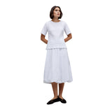 Yerse - 42036_001 - Camiseta de manga corta con fruncidos delanteros y bajos en voile - Mujer