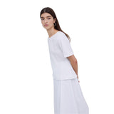 Yerse - 42036_001 - Camiseta de manga corta con fruncidos delanteros y bajos en voile - Mujer