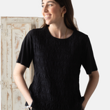 Yerse - 42036_037 - Camiseta de manga corta con fruncidos delanteros y bajos en voile - Mujer