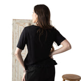 Yerse - 42036_037 - Camiseta de manga corta con fruncidos delanteros y bajos en voile - Mujer