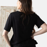 Yerse - 42036_037 - Camiseta de manga corta con fruncidos delanteros y bajos en voile - Mujer