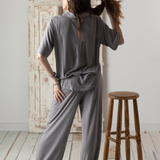 Yerse - 42111_007 - Pantalones fluidos de punto con cintura elástica y bolsillos - Mujer