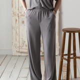 Yerse - 42111_007 - Pantalones fluidos de punto con cintura elástica y bolsillos - Mujer