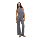 Yerse - 42121_237 - Pantalones flare de viscosa con tiro medio y cintura elástica - Mujer