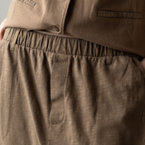 Yerse - 42217_025 - Falda midi de algodón flamé con cintura elástica y bolsillos - Mujer