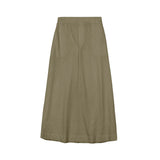 Yerse - 42217_025 - Falda midi de algodón flamé con cintura elástica y bolsillos - Mujer