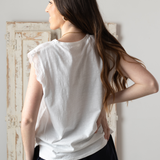 Yerse - 42218_001 - Camisa sin mangas de algodón y lino con cuello mao - Mujer