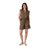 Yerse - 42218_025 - Camisa sin mangas de algodón y lino con cuello mao - Mujer