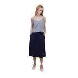 Yerse - 42223_055 - Falda midi de punto de algodón con cintura elástica y bolsillos - Mujer