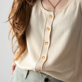 Yerse - 42510_003 - Top con botones y escote redondo - Mujer